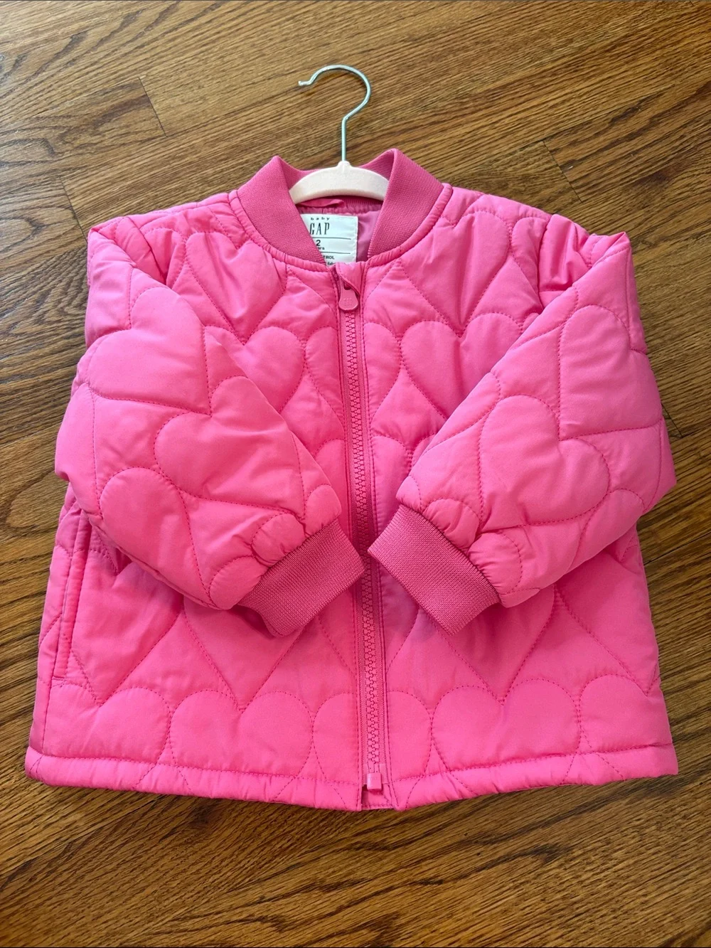 Baby Gap Girls' Hot Pink Quilted Heart Jacket 2T